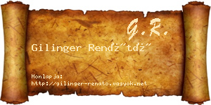 Gilinger Renátó névjegykártya